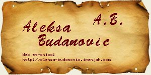 Aleksa Budanović vizit kartica